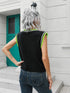 'Leocadia' Diamond Print Sleeveless Knit Sweater - Celes Fashion